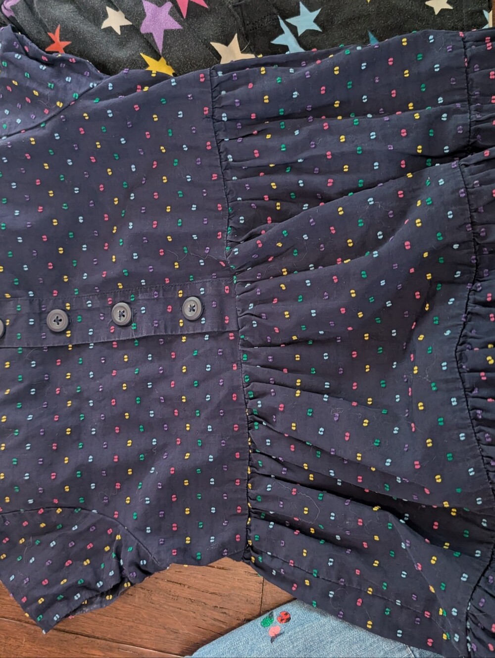 Bundle! 4 Hanna Andersson Dresses Short Long Sleeve Embroidered Denim Ladybug 5T - Picture 12 of 13